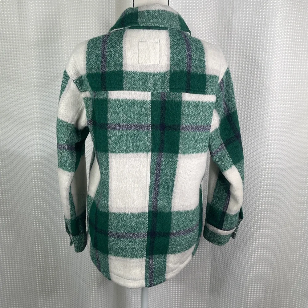 Avec Les Filles Shacket Jacket Checked Button Front Pockets Sz S